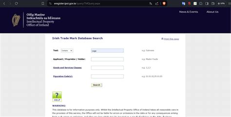 irish trade mark search.